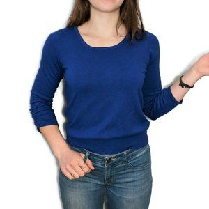 Madison Royal Blue Sweater Blouse 3/4 Sleeves  S